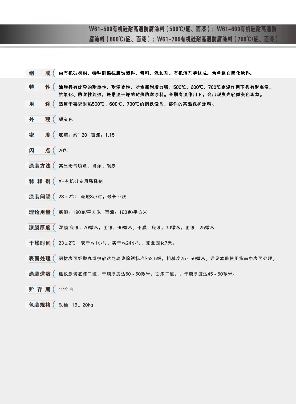 銀粉有機硅耐高溫防腐底漆600℃