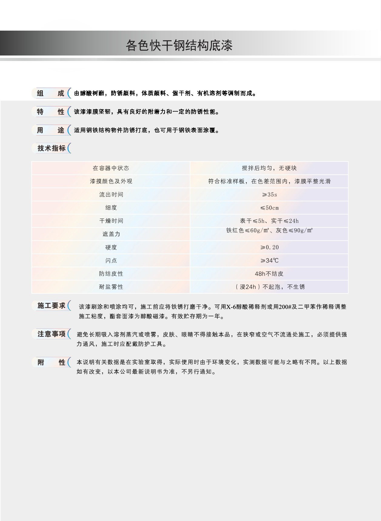 各色快干鋼結(jié)構(gòu)底漆